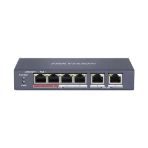 Hikvision DS-3E0106MP-E-M 4-Port Unmanaged PoE Ethernet Switch with 4 PoE ports and 2 uplinks